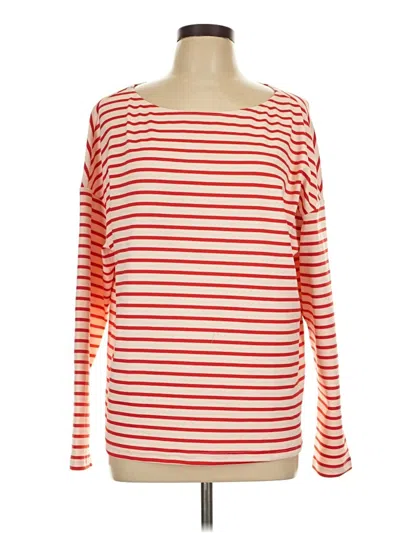 Pre-owned Ofeefan Long Sleeve Top Orange Boatneck Tops