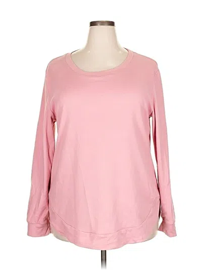 Pre-owned Ofeefan Long Sleeve Top Pink Boatneck Tops