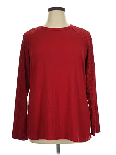 Pre-owned Ofeefan Long Sleeve Top Red Crew Neck Tops