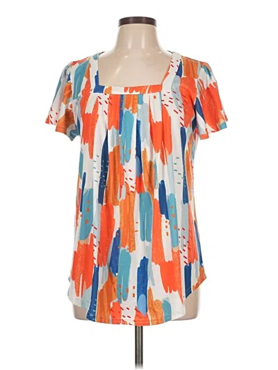 Pre-owned Ofeefan Short Sleeve Blouse In Orange