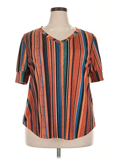 Pre-owned Ofeefan Short Sleeve Blouse In Orange