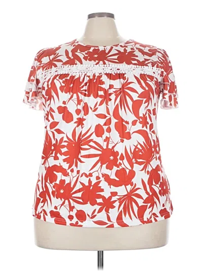 Pre-owned Ofeefan Short Sleeve Blouse In Red
