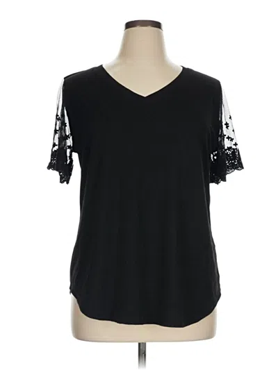 Pre-owned Ofeefan Short Sleeve Top Black V-neck Tops