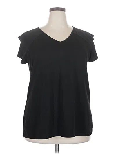 Pre-owned Ofeefan Short Sleeve Top Black V-neck Tops