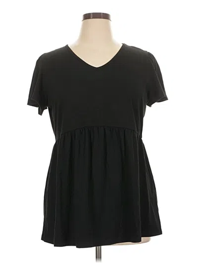 Pre-owned Ofeefan Short Sleeve Top Black V-neck Tops