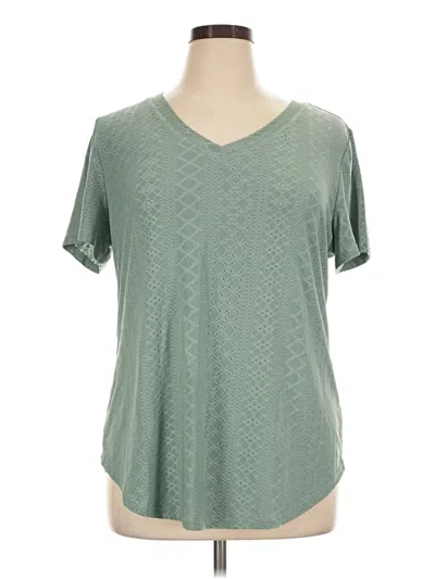 Pre-owned Ofeefan Short Sleeve Top Green V-neck Tops