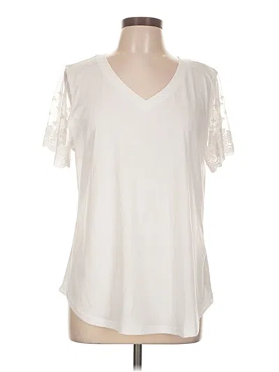 Pre-owned Ofeefan Short Sleeve Top Ivory V-neck Tops