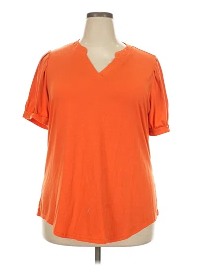 Pre-owned Ofeefan Short Sleeve Top Orange V-neck Tops