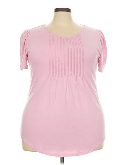 Pre-owned Ofeefan Short Sleeve Top Pink Crew Neck Tops