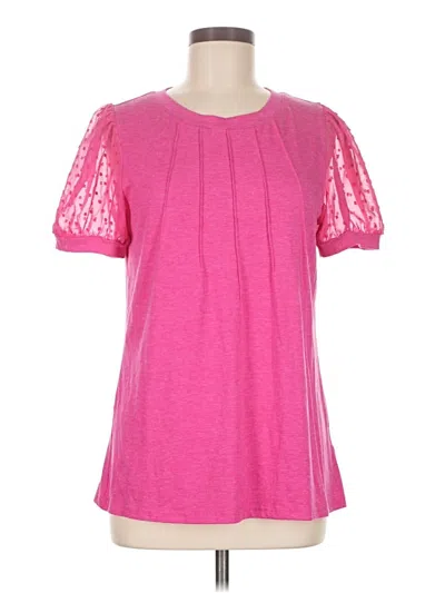Pre-owned Ofeefan Short Sleeve Top Pink Keyhole Neckline Tops