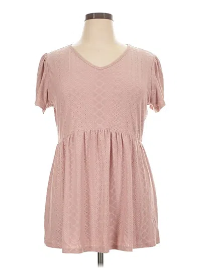 Pre-owned Ofeefan Short Sleeve Top Pink Sweetheart Neckline Tops
