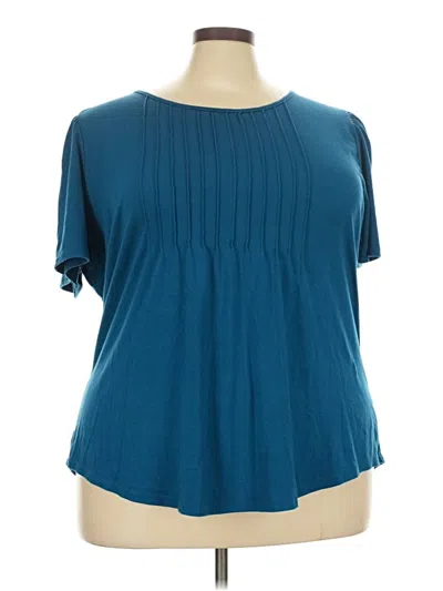 Pre-owned Ofeefan Short Sleeve Top Teal Boatneck Tops