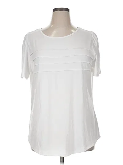 Pre-owned Ofeefan Short Sleeve Top White Crew Neck Tops