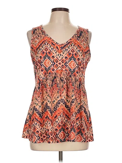 Pre-owned Ofeefan Sleeveless Top Orange V-neck Tops