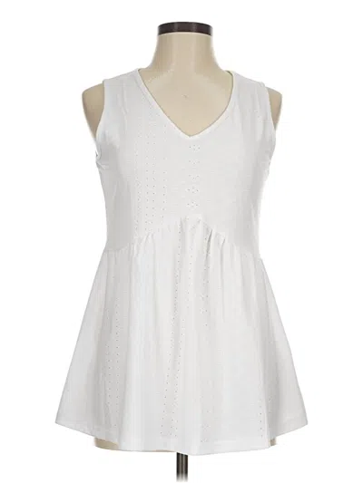 Pre-owned Ofeefan Tank Top White Plunge Neckline Tops