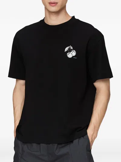 Off Duty Cherry Moon Graphic-print T-shirt In Black