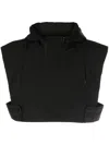 Off Duty Del Cropped Hooded Gilet In Black
