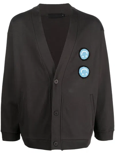 Off Duty Flak Smiley Patch Cardigan In Green