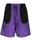 Off Duty Hail Colour-block Track Shorts In Black