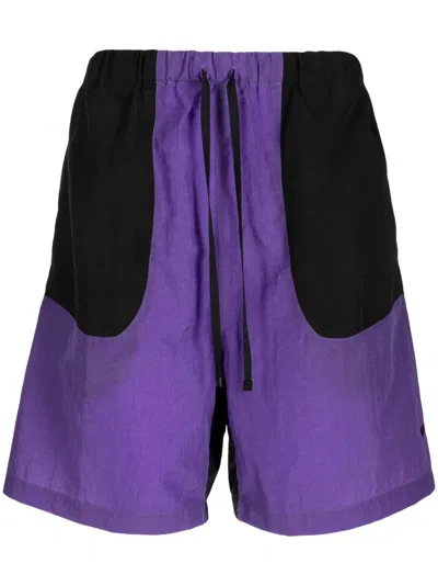 Off Duty Hail Colour-block Track Shorts In Black