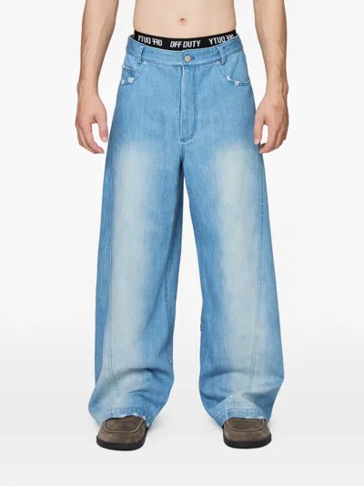 Off Duty Hume Twist Wide-leg Jeans In Blue
