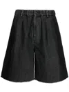 Off Duty Kaze Elasticated-waistband Denim Shorts In Grey