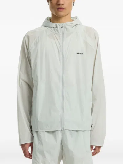 Off Duty Logo-print Hooded Jacket In Gray