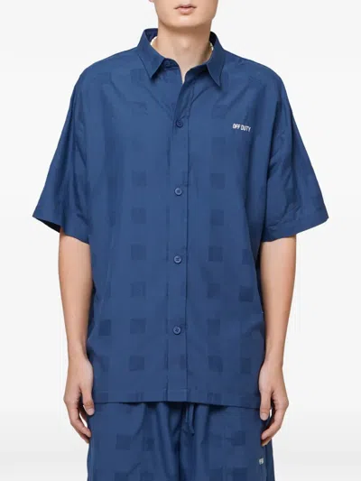 Off Duty Lone Check Shirt In Blue