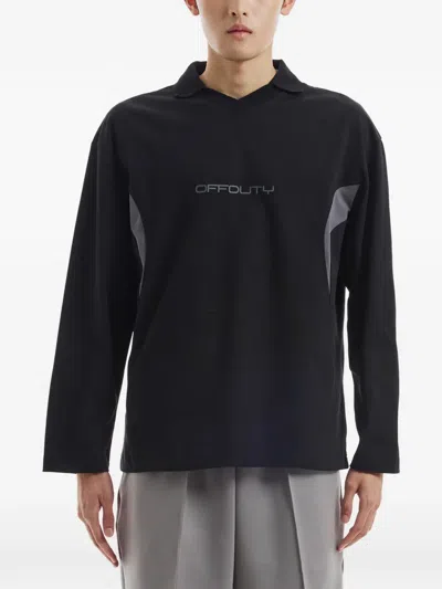 Off Duty Ovan Long-sleeve Logo T-shirt In Black