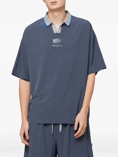 Off Duty Polo Collar Rodeo Top In Blue