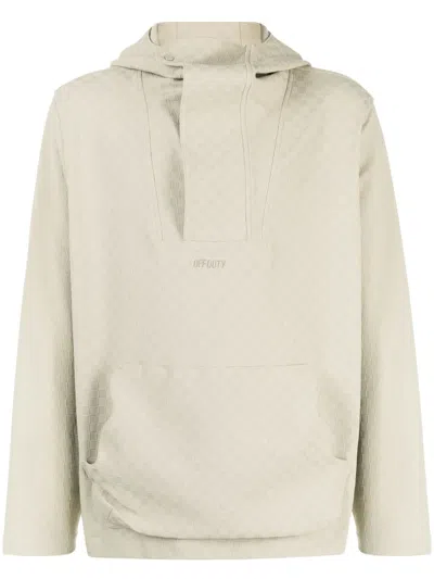 Off Duty Ribbs Checked Hoodie In Neutrals