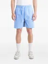 Off Duty Striped Drawstring Shorts In Blue
