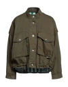 Off Woman Denim Outerwear Military Green Size 2 Cotton In Green