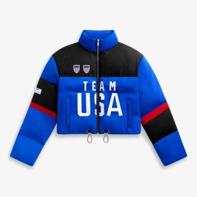 Off Season Blue Team Usa Cropped Puffer Jacket