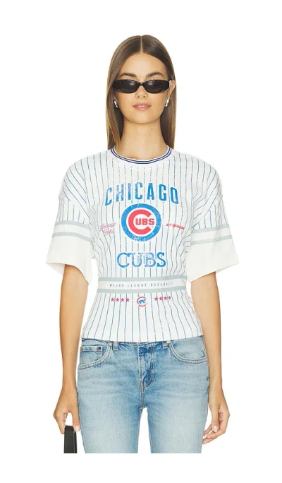 Off Season Chicago Cubs Femme Lace-back Graphic Tee In White