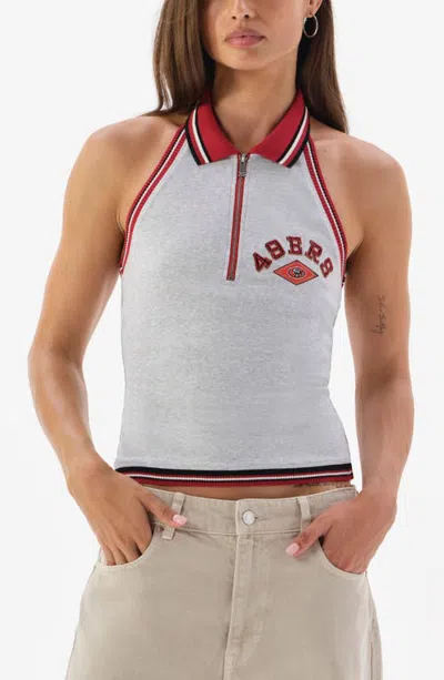 Off Season Collared Halter Tank In White