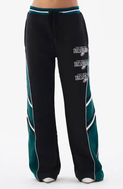 Off Season Colorblocked Fleece Straight Leg Pants In Black