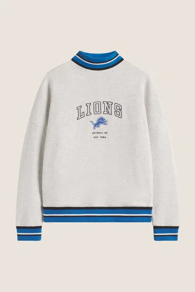 Off Season Fleece Mockneck Crew Pullover In White