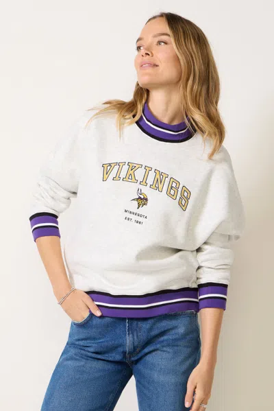 Off Season Fleece Mockneck Crew Pullover In White