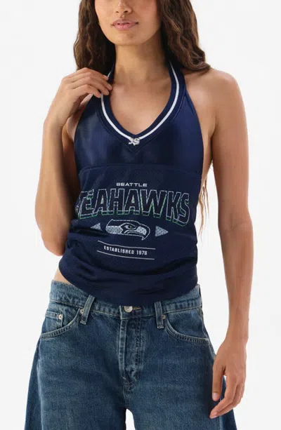 Off Season Jersey Halter Top In Blue