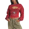 Off Season Nfl Cutout Laced Back Graphic Sweatshirt In Red