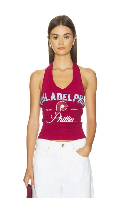 Off Season Philadelphia Phillies Ruched Halter Top In Purple