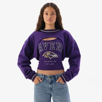 Off Season Purple Baltimore Ravens Fleece Shrug Cami