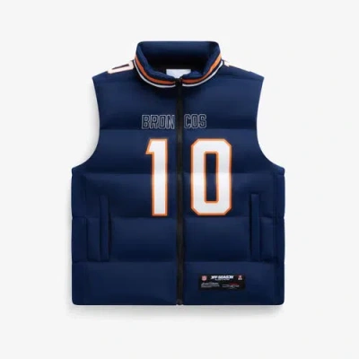 Off Season Unisex Bo Nix Navy Denver Broncos Player Puffer Vest In Blue