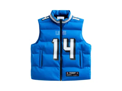 Pre-owned Off Season X Nfl Amonra St. Brown Detroit Lions Player Puffer Vest In Blue