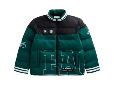 Pre-owned Off Season X Nfl /black Philadelphia Eagles Team Puffer Jacket In Dark Green