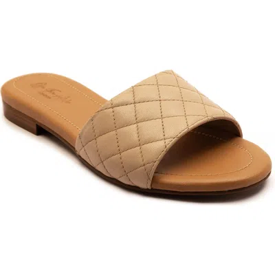 Off The Hook London Kingsway Diamond Quilted Sandal In Brown