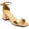Off The Hook London Knightsbridge Block Heel Sandal In Gold