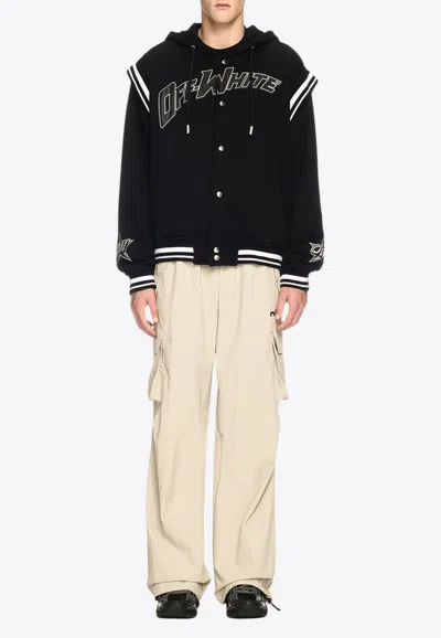 OFF-WHITE 00 FLEECE VARSITY HOODIE