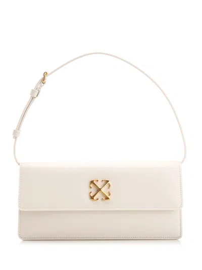 Off-white Jitney 1.0 Leather Shoulder Bag In White